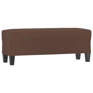 vidaXL Πάγκος Καφέ 100x35x41cm από Συνθετικό Δέρμα 1 τεμ.