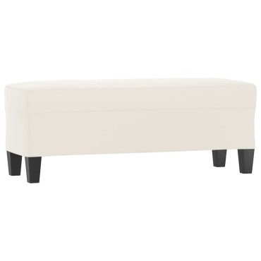 vidaXL Πάγκος Μπεζ 100x35x41cm από Ύφασμα Μικροϊνών 1 τεμ.