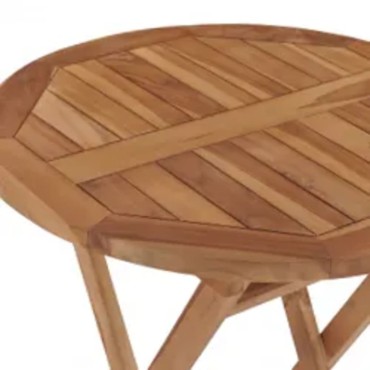 vidaXL Σετ Τραπεζαρίας Κήπου 3 τεμ. από Μασίφ Ξύλο Teak 60x75cm