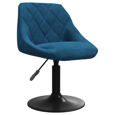 vidaXL Σκαμπό Μπαρ Μπλε Βελούδινο 46x44x(62,5-77,5)cm 1 τεμ.