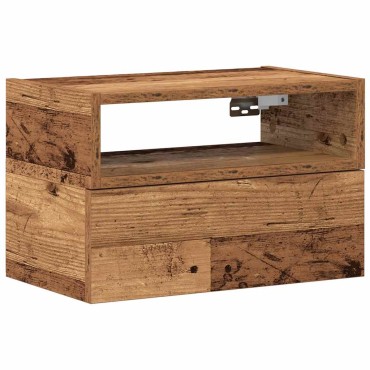 vidaXL Κομοδίνο Επιτοίχιο Όψη Παλαιού Ξύλου 45x26x28,5cm 1 τεμ.