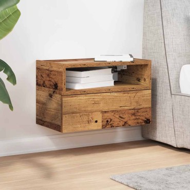 vidaXL Κομοδίνο Επιτοίχιο Όψη Παλαιού Ξύλου 45x26x28,5cm 1 τεμ.