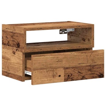 vidaXL Κομοδίνο Επιτοίχιο Όψη Παλαιού Ξύλου 45x26x28,5cm 1 τεμ.