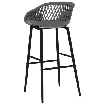 vidaXL Καρέκλες Μπαρ 2 τεμ. Γκρι 48x47,5x95,5cm