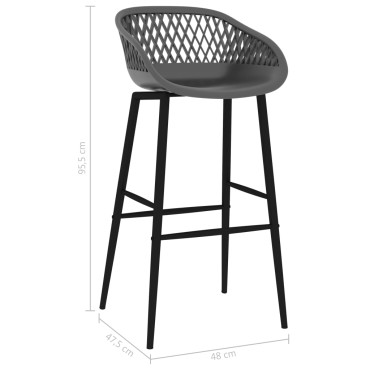 vidaXL Σετ Επίπλων Μπαρ 7 τεμ. Λευκό / Γκρι 120x60x105cm