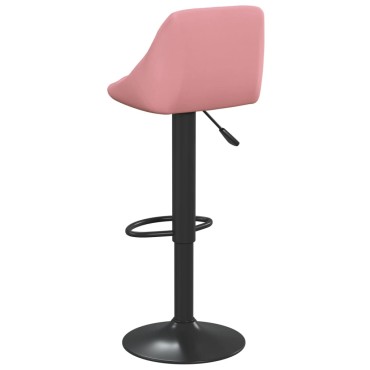 vidaXL Σκαμπό Μπαρ Ροζ Βελούδινο 46x44x(82-103)cm 1 τεμ.