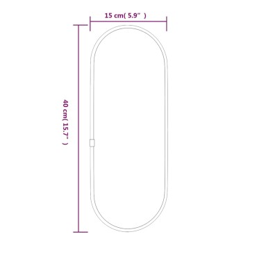 vidaXL Καθρέφτης Τοίχου Οβάλ Χρυσός 40x15 εκ.