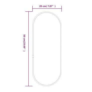 vidaXL Καθρέφτης Τοίχου Οβάλ Μαύρος 50x20 εκ.