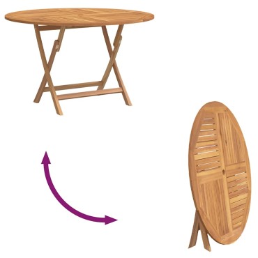 vidaXL Τραπέζι Κήπου Πτυσσόμενο 110x75cm Μασίφ Ξύλο Teak 1 τεμ.