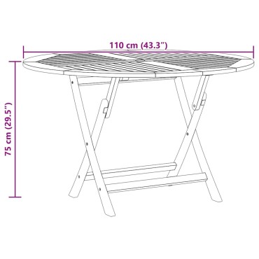 vidaXL Τραπέζι Κήπου Πτυσσόμενο 110x75cm Μασίφ Ξύλο Teak 1 τεμ.