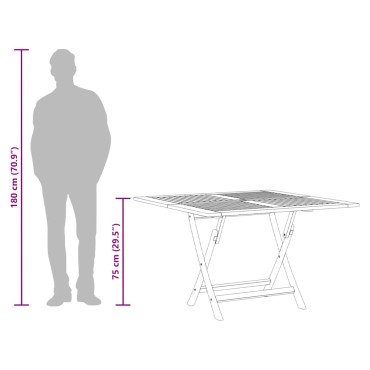 vidaXL Τραπέζι Κήπου Πτυσσόμενο 110x75cm Μασίφ Ξύλο Teak 1 τεμ.