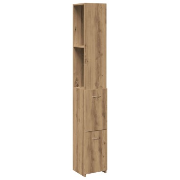 vidaXL Ντουλάπι μπάνιου Δρυς τεχνίτης 25x25x170cm Κατασκευασμένο ξύλο
