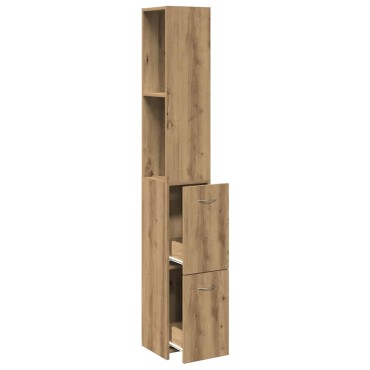 vidaXL Ντουλάπι μπάνιου Δρυς τεχνίτης 25x25x170cm Κατασκευασμένο ξύλο