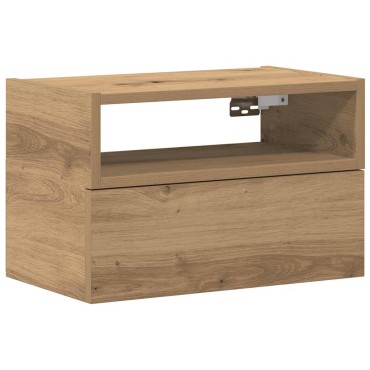 vidaXL Κομοδίνο Επιτοίχιο Αρτισιανή Δρυς 45x26x28,5cm 1 τεμ.