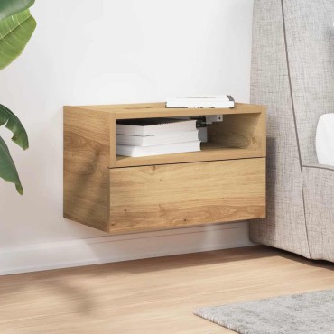 vidaXL Κομοδίνο Επιτοίχιο Αρτισιανή Δρυς 45x26x28,5cm 1 τεμ.
