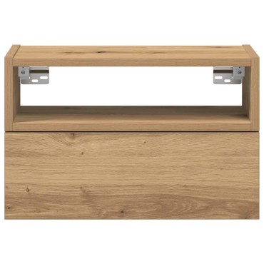 vidaXL Κομοδίνο Επιτοίχιο Αρτισιανή Δρυς 45x26x28,5cm 1 τεμ.