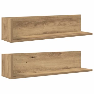 vidaXL Ράφια τοίχου 2 τεμ. Artisan Oak Κατασκευασμένο ξύλο 75x16,5x16,5 cm