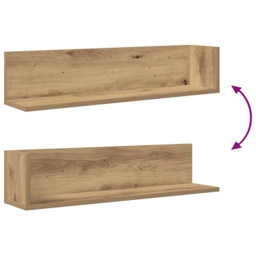 vidaXL Ράφια τοίχου 2 τεμ. Artisan Oak Κατασκευασμένο ξύλο 75x16,5x16,5 cm
