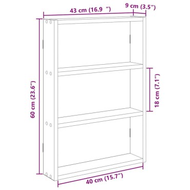 vidaXL Ραφιέρα Τοίχου Sonoma Δρυς 43x9x60cm από Επεξεργ. Ξύλο 1 τεμ.