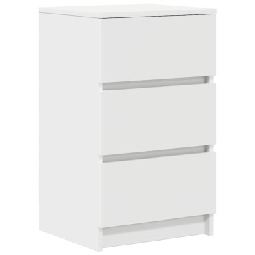 vidaXL Κομοδίνο με 3 συρτάρια Λευκό 39x35x65cm 1 τεμ.