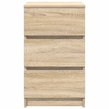 vidaXL Κομοδίνο με 3 συρτάρια Sonoma Δρυς 39x35x65cm 1 τεμ.