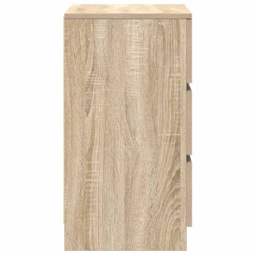 vidaXL Κομοδίνο με 3 συρτάρια Sonoma Δρυς 39x35x65cm 1 τεμ.