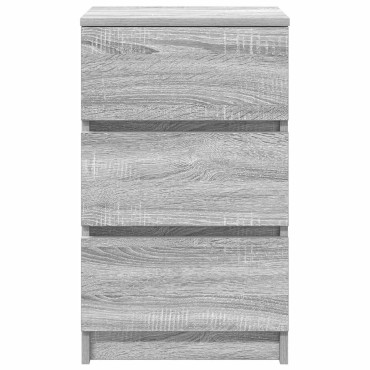 vidaXL Κομοδίνο με 3 συρτάρια Γκρι Sonoma 39x35x65cm 1 τεμ.