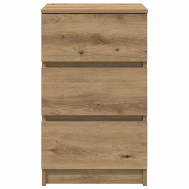 vidaXL Κομοδίνο με 3 συρτάρια Αρτισιανή Δρυς 39x35x65cm 1 τεμ.