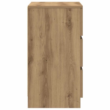 vidaXL Κομοδίνο με 3 συρτάρια Αρτισιανή Δρυς 39x35x65cm 1 τεμ.