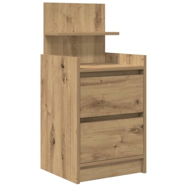 vidaXL Κομοδίνο με 2 συρτάρια Αρτισιανή Δρυς 38x34x80cm 1 τεμ.