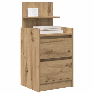 vidaXL Κομοδίνο με 2 συρτάρια Αρτισιανή Δρυς 38x34x80cm 1 τεμ.
