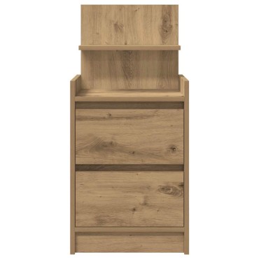 vidaXL Κομοδίνο με 2 συρτάρια Αρτισιανή Δρυς 38x34x80cm 1 τεμ.