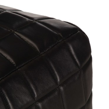 vidaXL Πουφ Μαύρο 40x40x40cm από Γνήσιο Δέρμα Κατσίκας 1 τεμ.