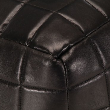 vidaXL Πουφ Μαύρο 40x40x40cm από Γνήσιο Δέρμα Κατσίκας 1 τεμ.