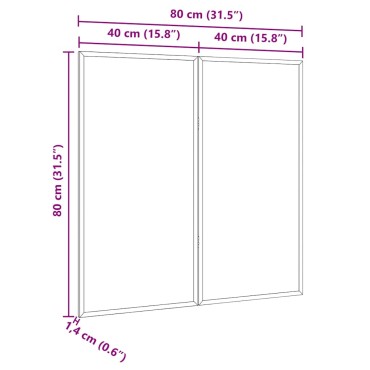 vidaXL Πίνακας Ενημερώσεων 80 x 80 x 1.4 εκ. Μασίφ ξύλο πεύκου Λευκό