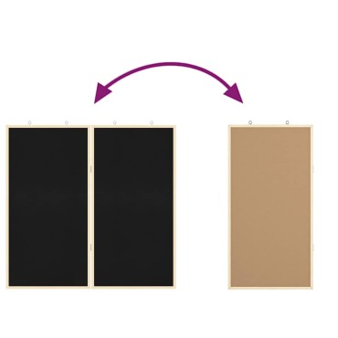 vidaXL Πίνακας Ενημερώσεων 80 x 80 x 1.4 εκ. Μασίφ ξύλο πεύκου Μαύρο