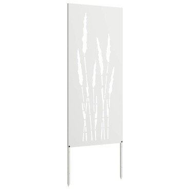 vidaXL Οθόνη Ιδιωτικότητας Κήπου Floral Λευκό 50 x 140 εκ