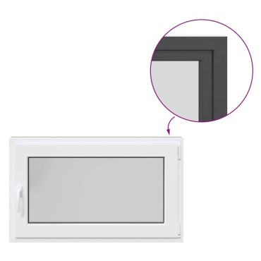 vidaXL Παράθυρο Υπογείου "RISOR" 100x50 εκ. Ανακλινόμενο & Περιστρεφόμενο DIN Δεξί Ανθρακί