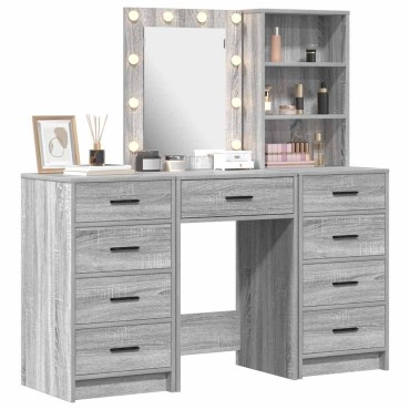 vidaXL Τραπέζι περιποίησης 3 τεμ. Γκρι 40x41x135cm