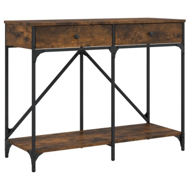 vidaXL Τραπέζι Κονσόλα Καπνιστή Δρυς 100x39x78,5cm Επεξεργασμένο Ξύλο 1 τεμ.