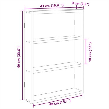 vidaXL Ράφι τοίχου από σκυρόδεμα γκρι 43x9x60cm Κατασκευασμένο ξύλο 1 τεμ.
