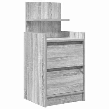 vidaXL Κομοδίνο με 2 συρτάρια Γκρι Sonoma 38x34x80cm 1 τεμ.
