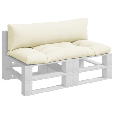 vidaXL Μαξιλάρια Παλέτας 2 τεμ. Κρεμ Υφασμάτινα