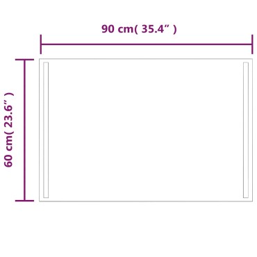 vidaXL Καθρέφτης Μπάνιου με LED 90x60 εκ.