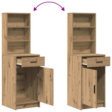 vidaXL Σετ Τραπέζι Ντυσίματος με LED 2 τμχ. Artisan Oak