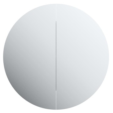 vidaXL Ντουλάπι Μπάνιου με Στρογγυλό Καθρέφτη&LED Δρυς 54x54x17,5cm 1 τεμ.