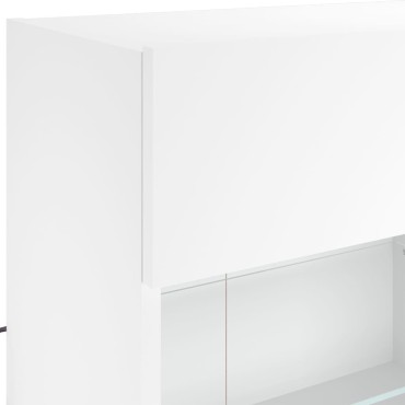 vidaXL Έπιπλο Τοίχου Τηλεόρασης με LED Λευκό 98,5x30x60,5cm