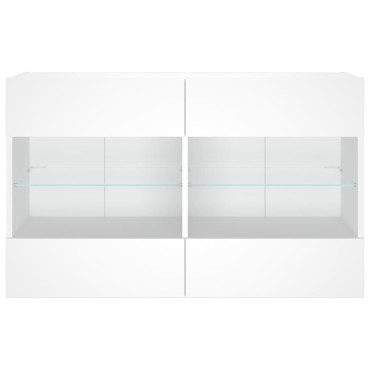 vidaXL Έπιπλο Τοίχου Τηλεόρασης με LED Λευκό 98,5x30x60,5cm