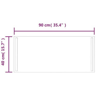 vidaXL Καθρέφτης Μπάνιου με LED 90x40 εκ.