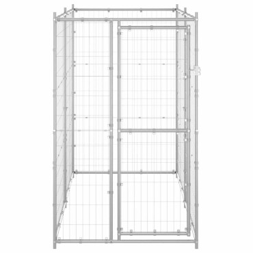 vidaXL Κλουβί Σκύλου Εξ. Χώρου Γαλβαν. Χάλυβας 110 x 220 x 180 εκ.